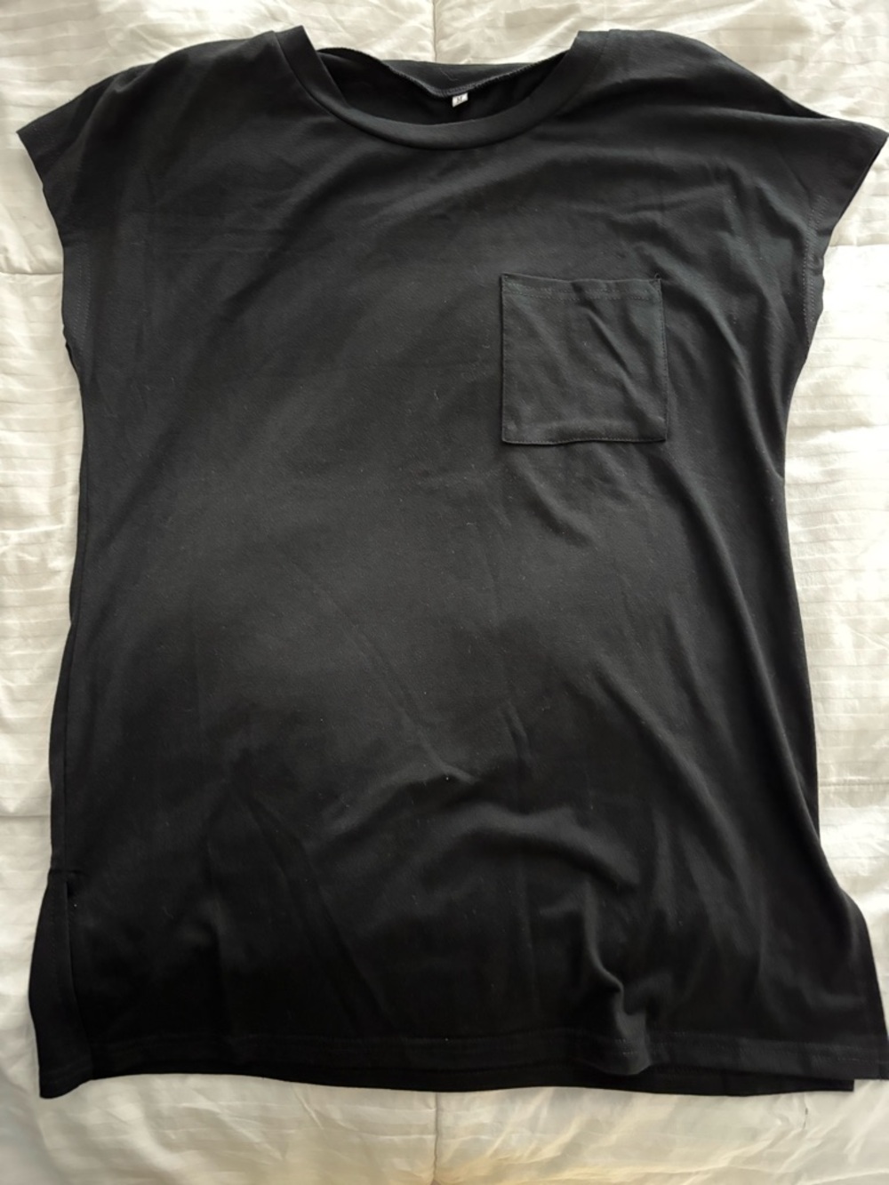 Women’s Black Pocket Crew Neck Shirt